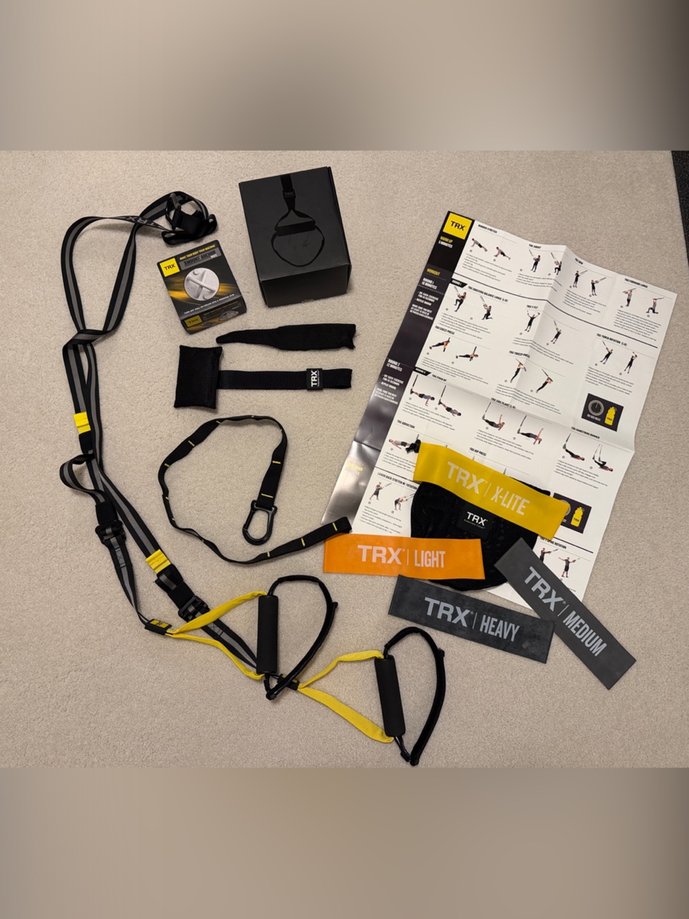 TRX Suspension Trainer Home Workout Kit - Black and Yellow